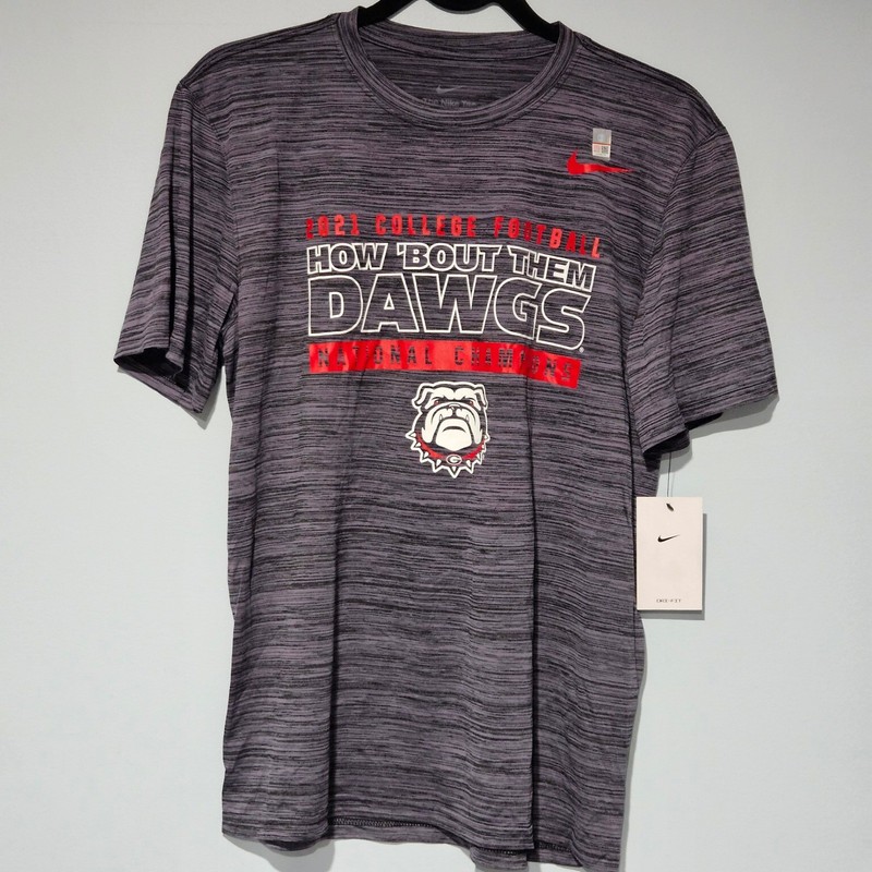 Nike Mens Medium Dri-FIT Georgia Bulldogs 2021 National Champions Football Shirt
