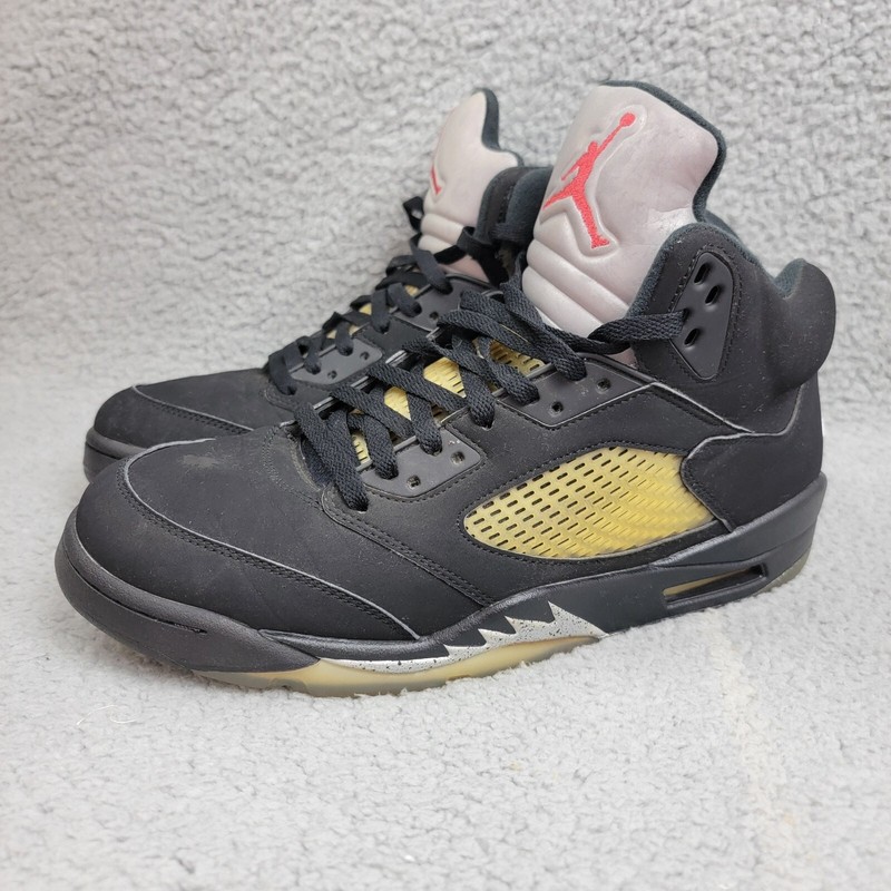 Nike Air Jordan 5 Retro OG Basketball Shoes 2016 Men 12 Black Metalic 845035-003