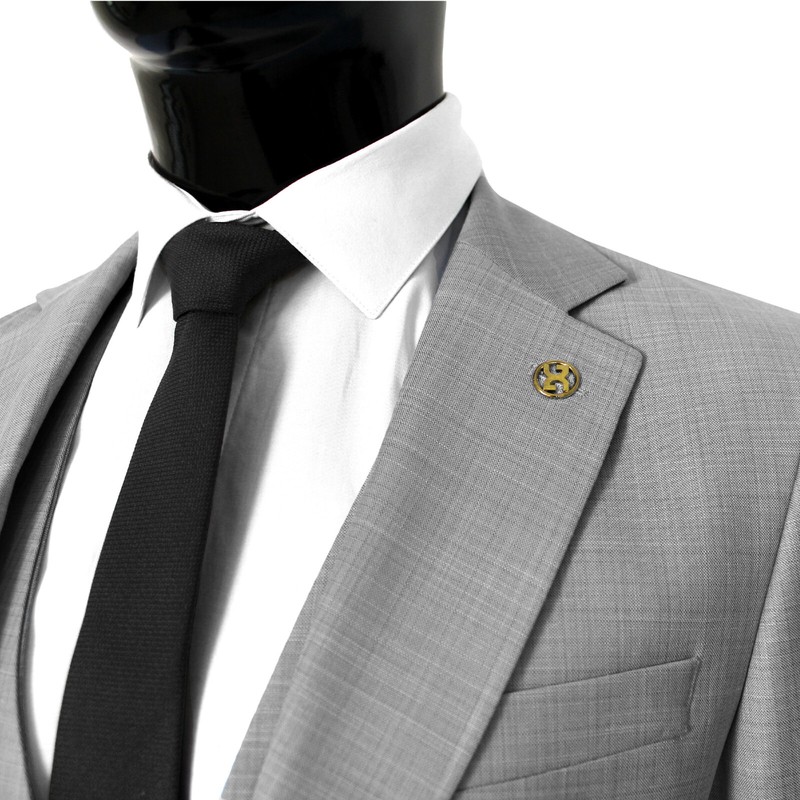 Mens Slim Fit Suit in Grey with Waistcoat - Wedding Stage - Suit - Jacket gallery