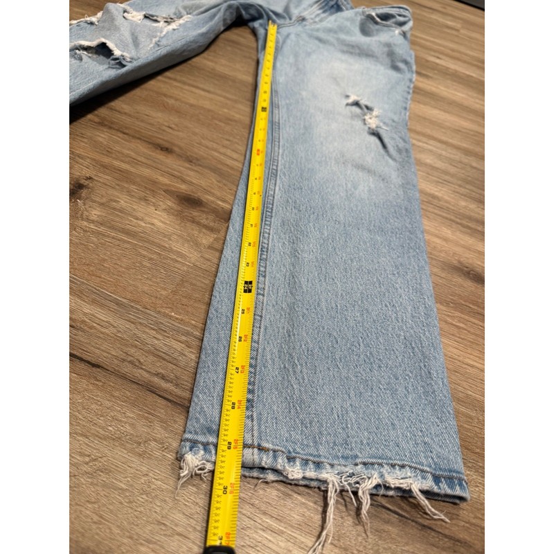 Abercrombie Curve Love The 90s Straight Ultra High Rise Distressed Jeans 29 8R gallery