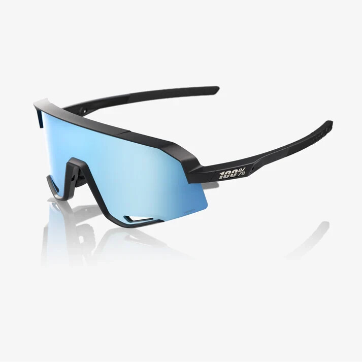 100% SLENDALE YOUTH SPORT PERFORMANCE SUNGLASSES BLACK HiPER BLUE MIRROR LENS