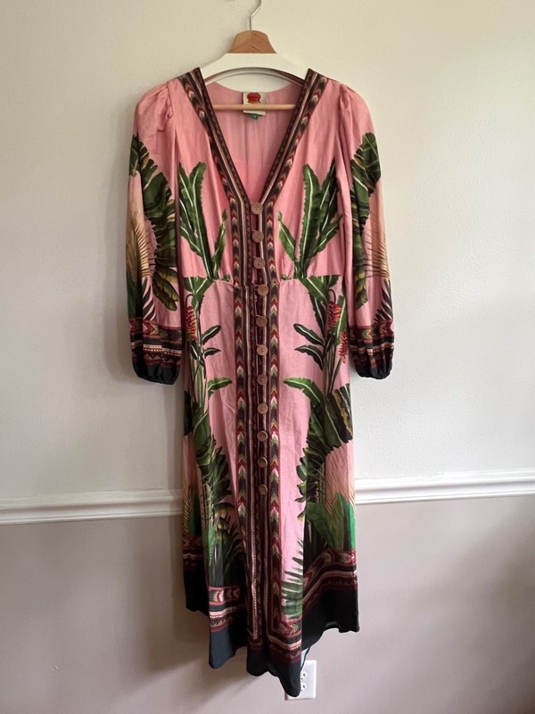 Farm Rio Pink Palms Dress size Small