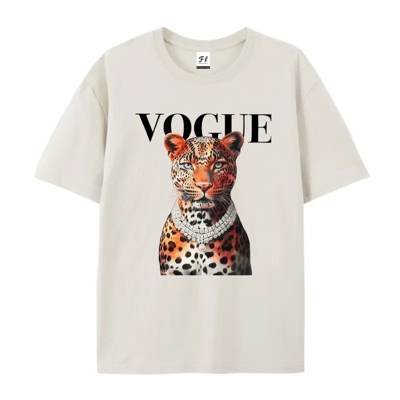 Leopard Graphic T-Shirt Vintage Womens Cute Cheetah Print Fashion Summer Top