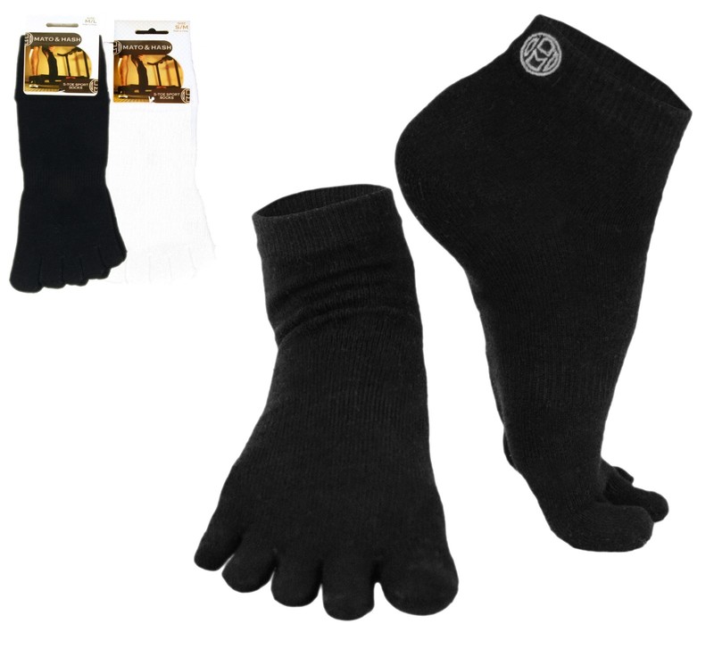 Mato & Hash 5 Toe Active Athletic Performance Sport Toe Socks