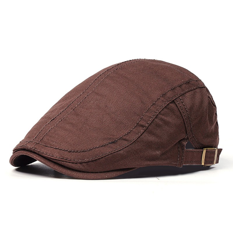Men Solid Cotton Gatsby Cap Golf Driving Flat Cabbie Newsboy Sun Beret Ivy Hat