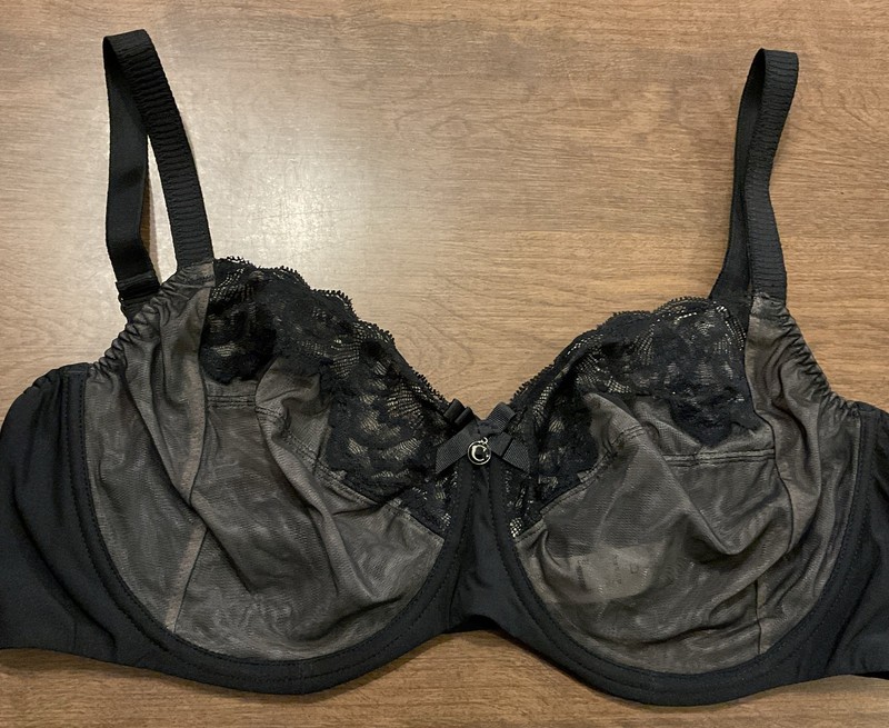 Chantelle Orangerie 3-Part Soft Cup Full Figure Bra С67610 Black Size 42D New