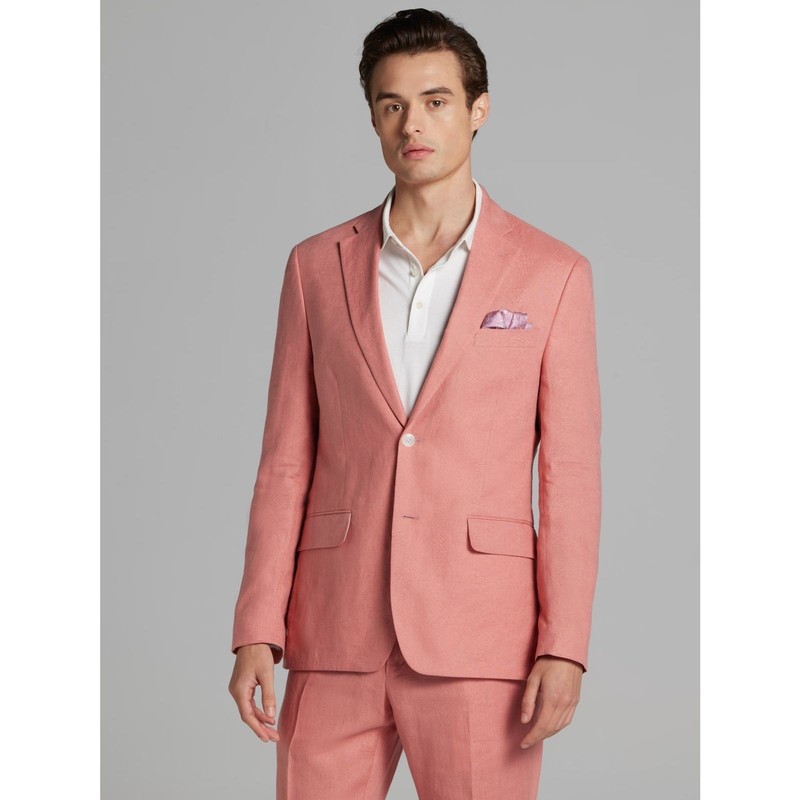 $295 NEW TOMMY HILFIGER Mens 38R Red 100% Linen Blazer Sport Coat Suit Jacket