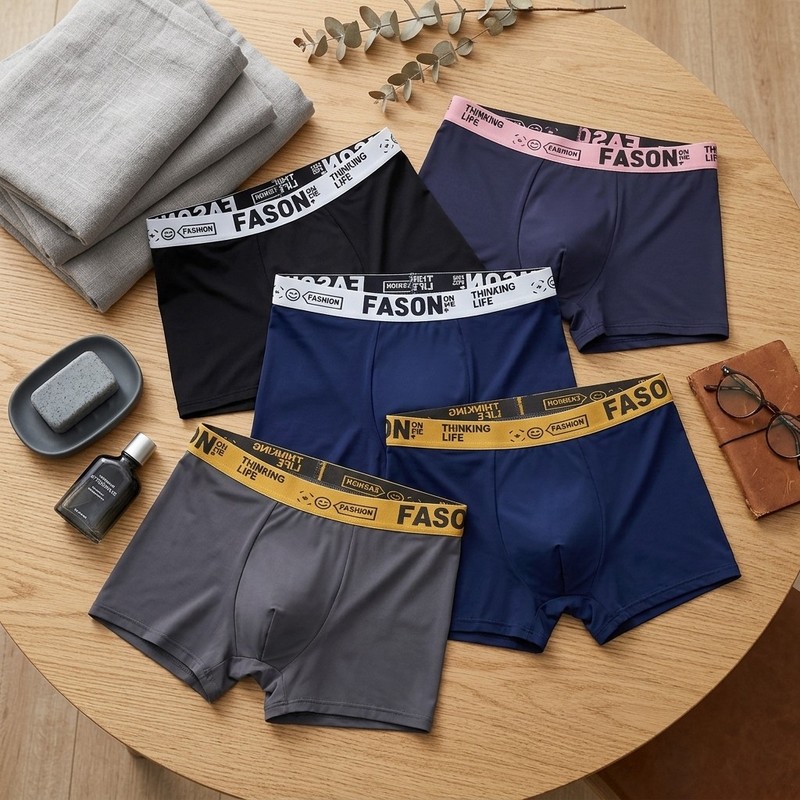 5Pcs Men's Boxer Briefs Soft Breathable Summer Underwear S-XXL gallery