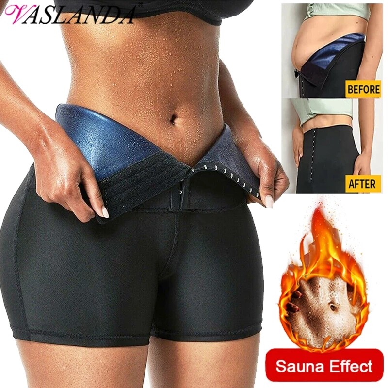 Women Slimming Sweat Sauna Shorts Body Shaper Pants Weight Loss Waist Trainer US