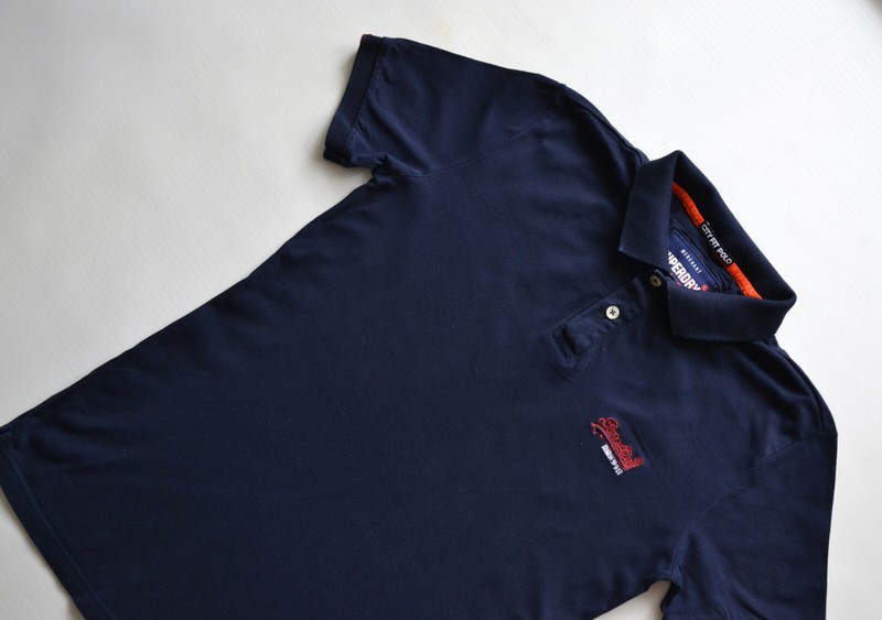 SUPERDRY CITY FIT POLO Regular Men’s Polo Shirt Mens Polo Shirt Size XS Blue