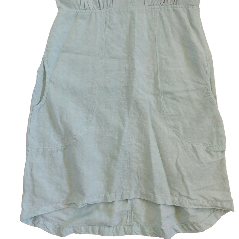 Freedom Trail by Kyodan Linen Blend Midi Dress Size M Mint Green Pockets gallery