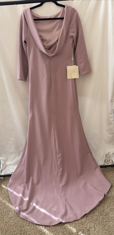 LanTing Dusty Rose Mother-of-the-Bride Dress, Zip Up Closure, 3/4 Sleeve, Size 6