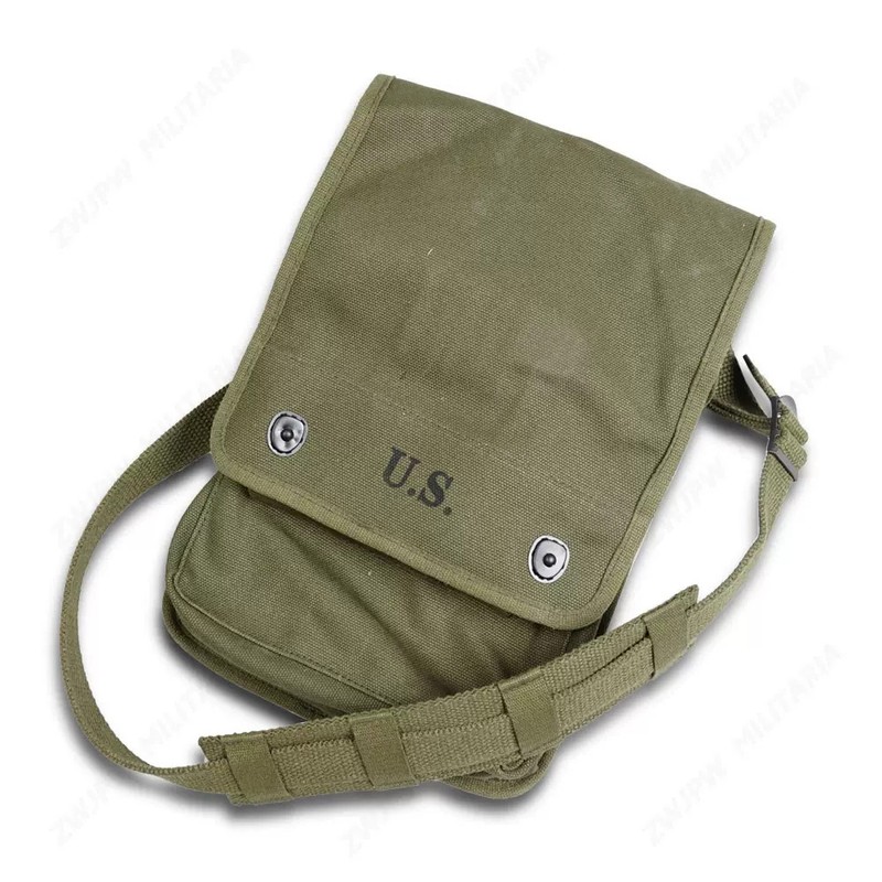 U.S. Military Army Green Map Case Canvas Pack Carry Pouch Shoulder Bag
