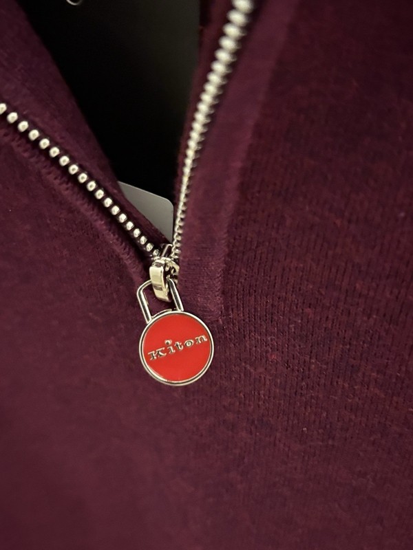 Kiton Mid Zip Sweater in 100% Cashmere - Lisino € 1190 gallery