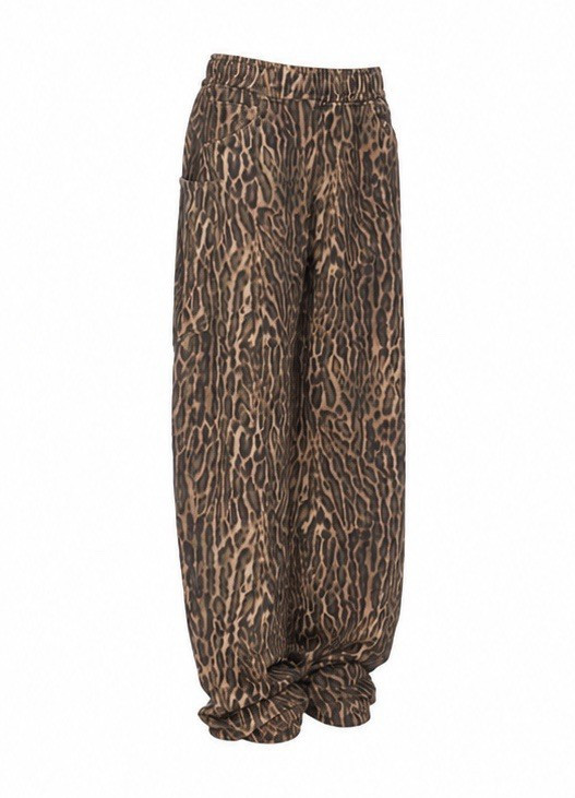 AFRM Women’s Sweatpants Olive/Brown Animal Print Elastic Waist Pockets