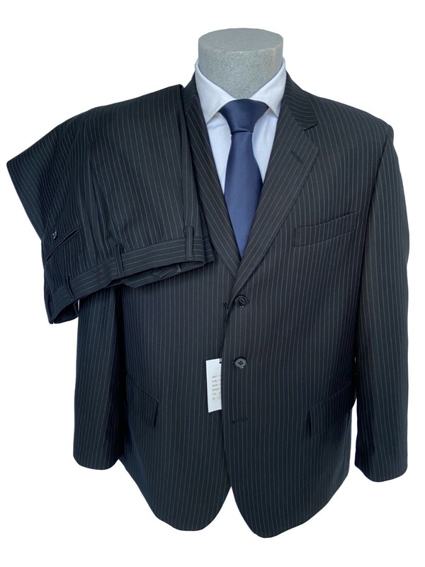 Abito uomo Confitalia nero a righe, misure CALIBRATE (CONFORMATE) DROP 0, -70%