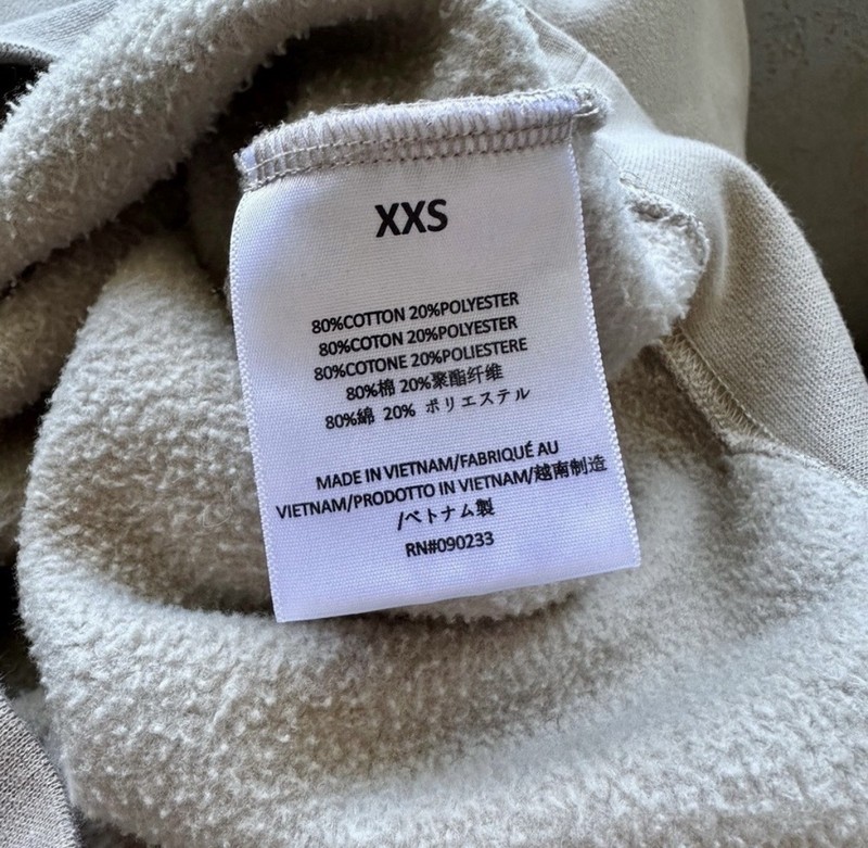 Essentials Fear of God Logo Crewneck Fleece Pullover Sweatshirt Beige XXS gallery