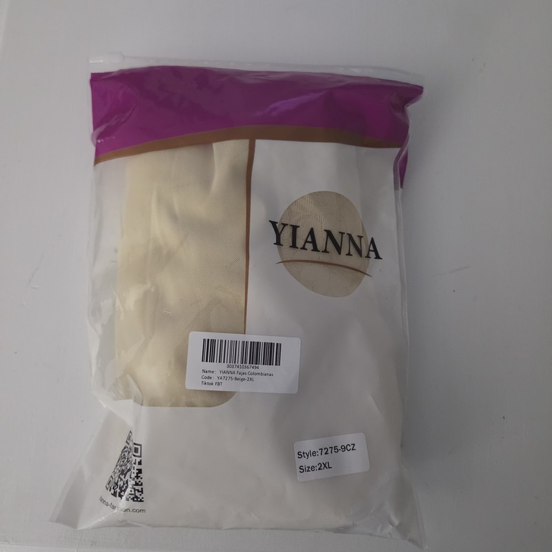 YIANNA Beige Firm Compression One-Piece Shapewear Zipper Front 2XL 7275-9CZ