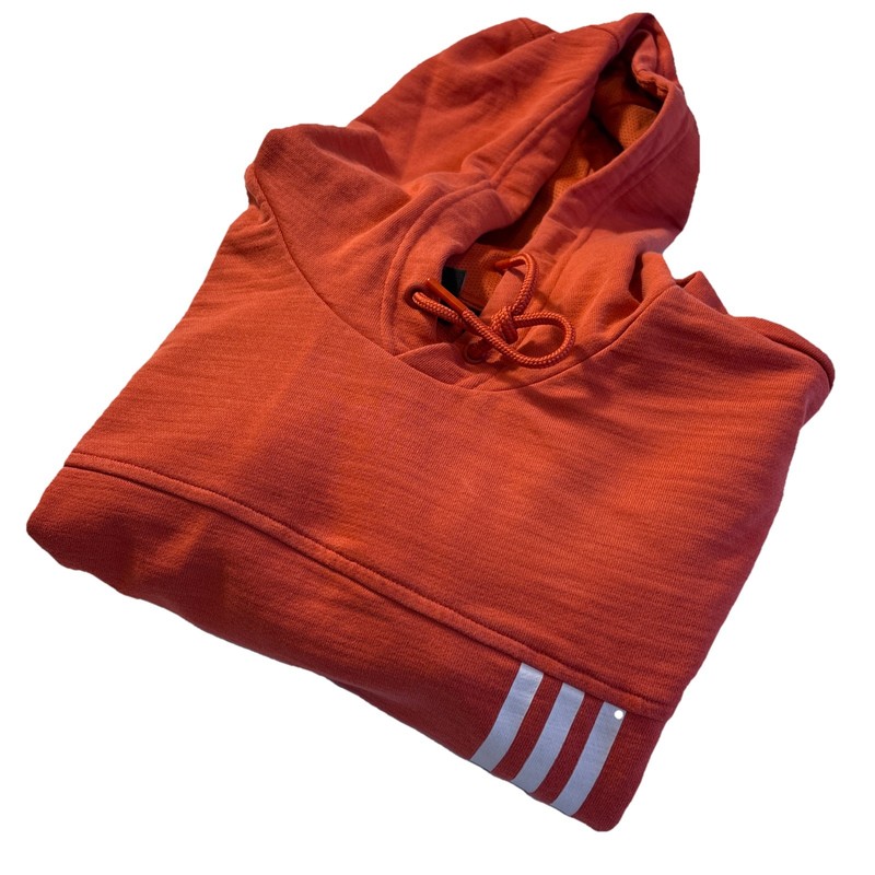 ADIDAS French Terry 3-Stripes Mesh Lined Hoodie Muted Red Men’s LARGE