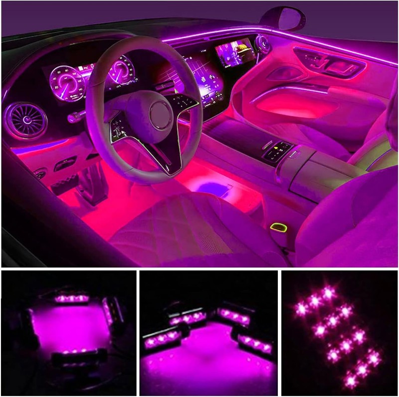 LED Strip Light, 4pcs 36 LED Car Interior Lights Under Dash Lighting Waterproof