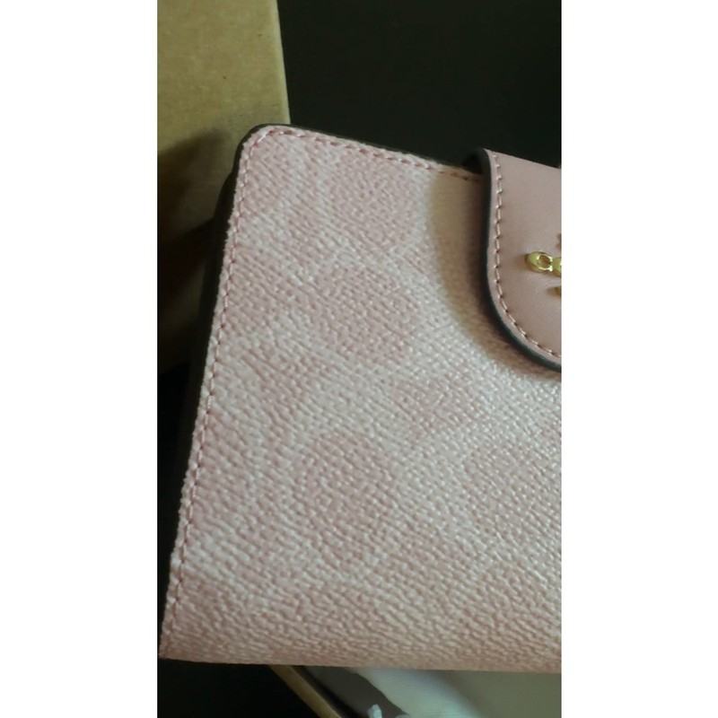 NEW Coach Medium Corner Zip Wallet In Signature Canvas Pink CW786 PERFECT GIFT gallery
