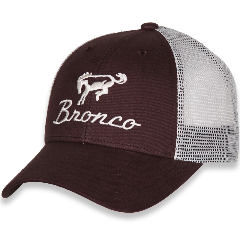 CHECKERED FLAG SPORTS FORD BRONCO LOGO EMBROIDERED BROWN TAN MESH HAT G1894 gallery