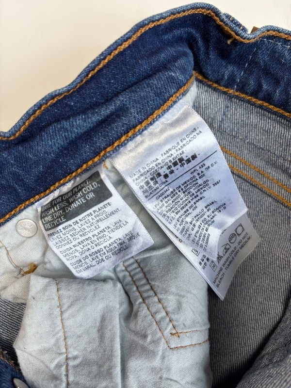 Levi’s Premium 501 High Rise Button Fly Straight Leg Jeans Sz 28x32 Dark Wash gallery