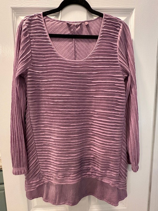 Soft Surroundings‎ Womens Ribbed Pullover Tunic Top Lavender Size Small
