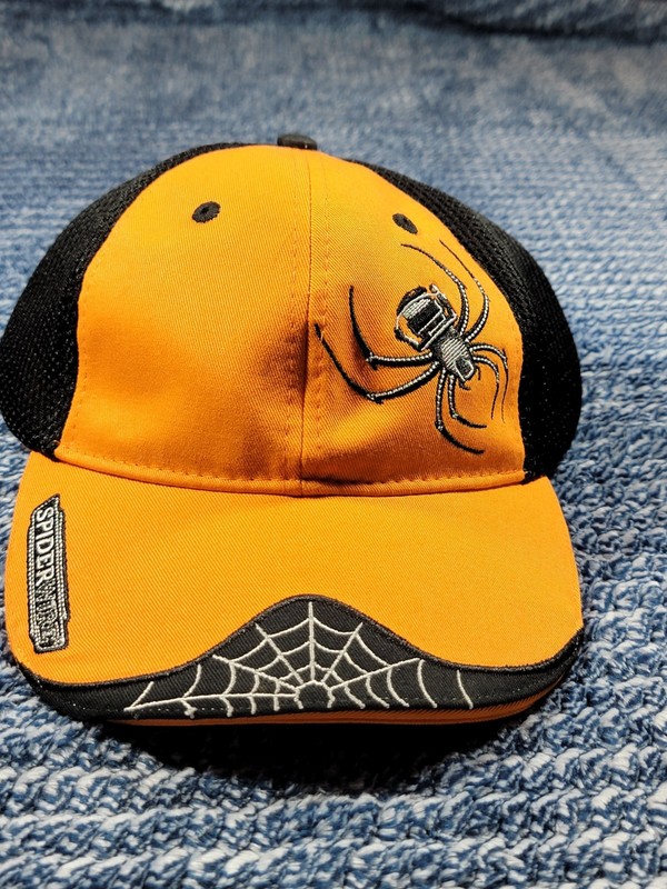 Spiderwire Orange/Black Trucker Hat Mesh Back Adjustable Never Worn