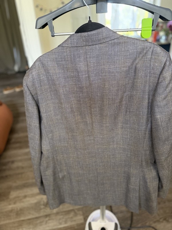 Loro Piana Gray Tweed Wool Blazer Two-Button Single-Breasted Double Vent Size 56 gallery