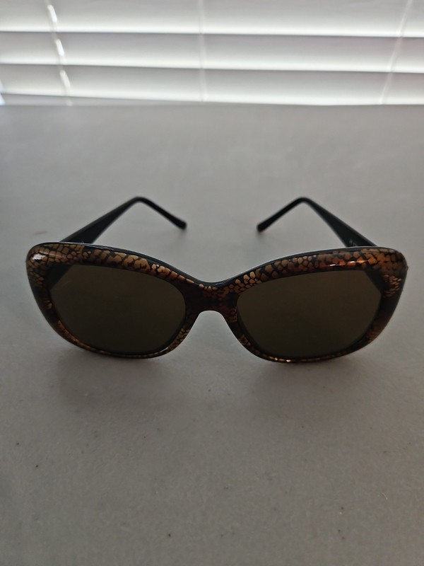 Halston Sunglasses H136 Women’s Snake Print Frame Brown Lens
