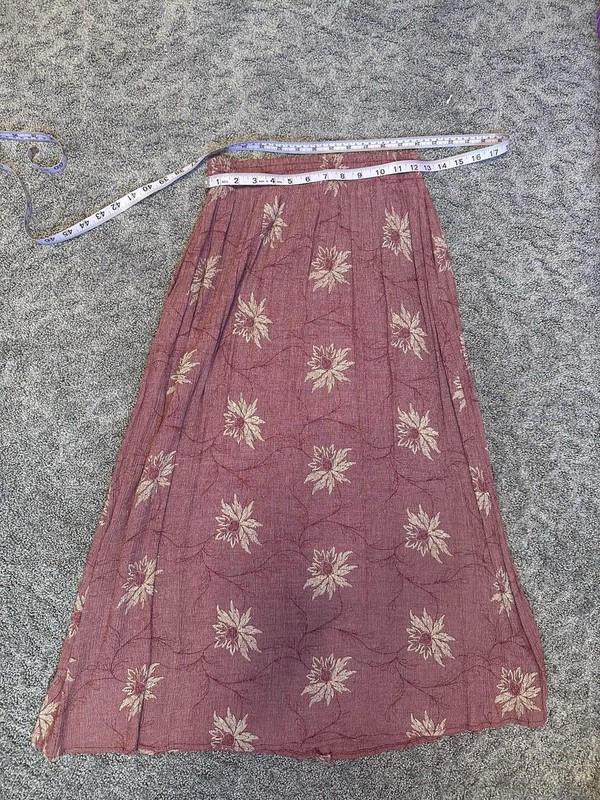 Retro vintage Joanna Women’s S Burgundy Skirt Elastic Waist gallery