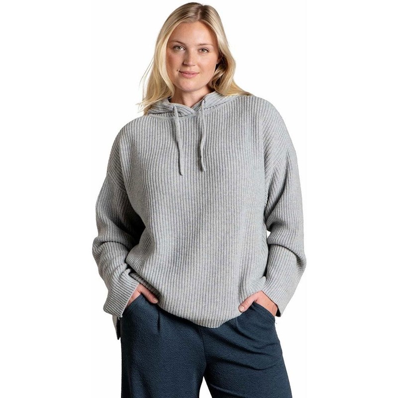 Toad & Co Whidbey Hooded Sweater in Gray Size XL Wool Blend Casual Neutral