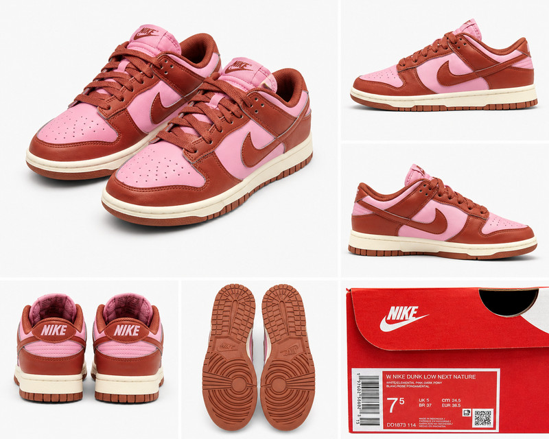 Size 7.5 – Nike Dunk Next Nature Low Dark Pony Elemental Pink W