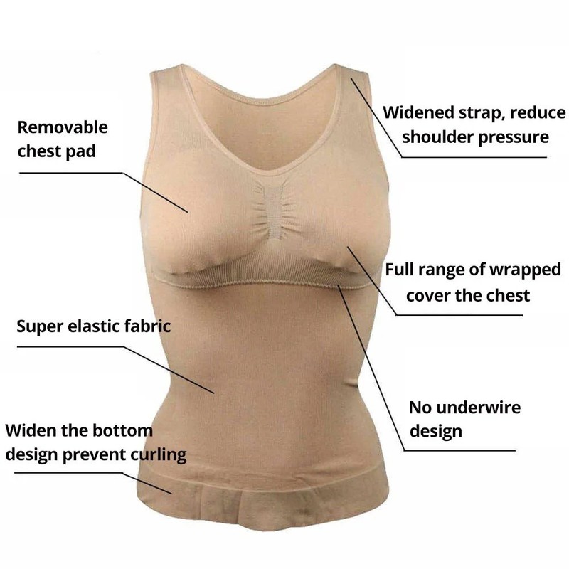 Women's Tank Tops Adjustable Strap Camisole With Built in Padded Bra Vest Cami gallery