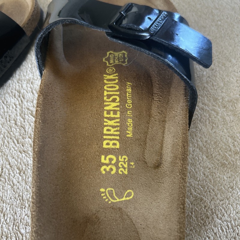 Birkenstock Madrid Birko Flor Sandal Black Patent Slide EU 35 Women’s 5.5-6 gallery