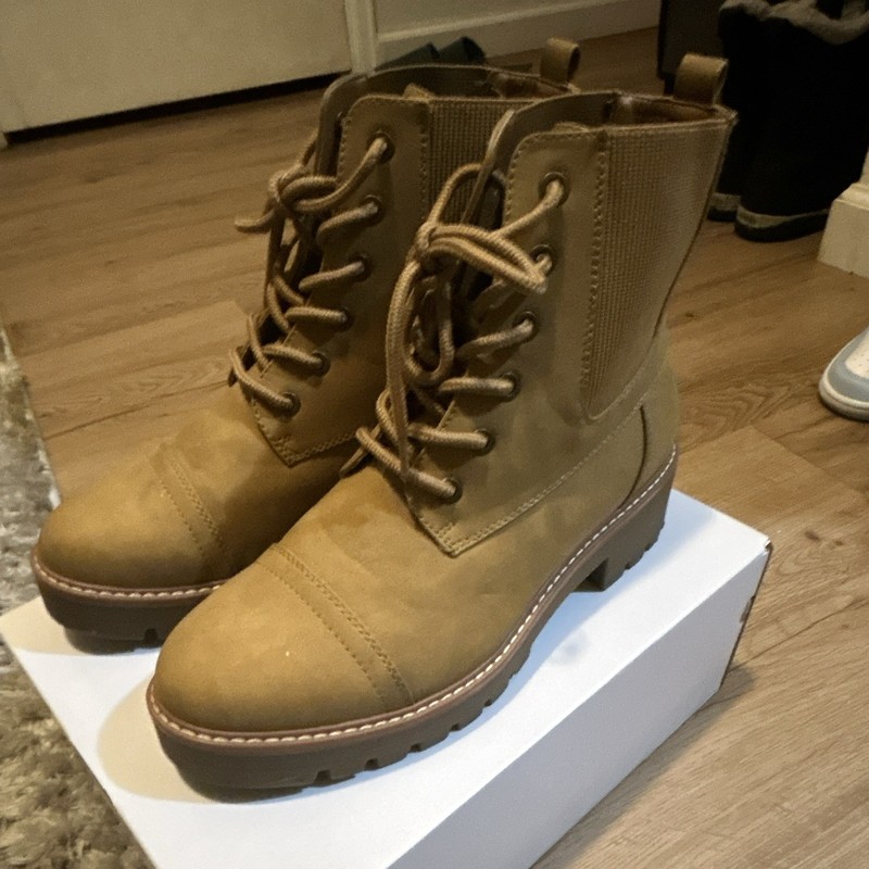 Timberland Brown Leather Lace-Up Ankle Bootie Round Toe Unisex Adults 9