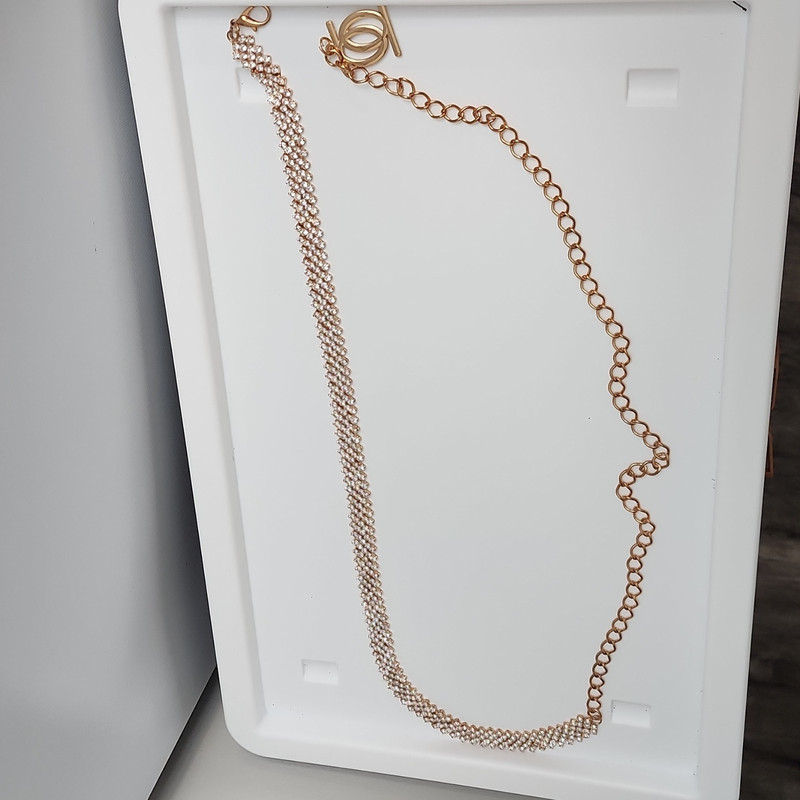 Gold Tone Metal Chain Belt Adjustable Extender Lobster Clasp Closure