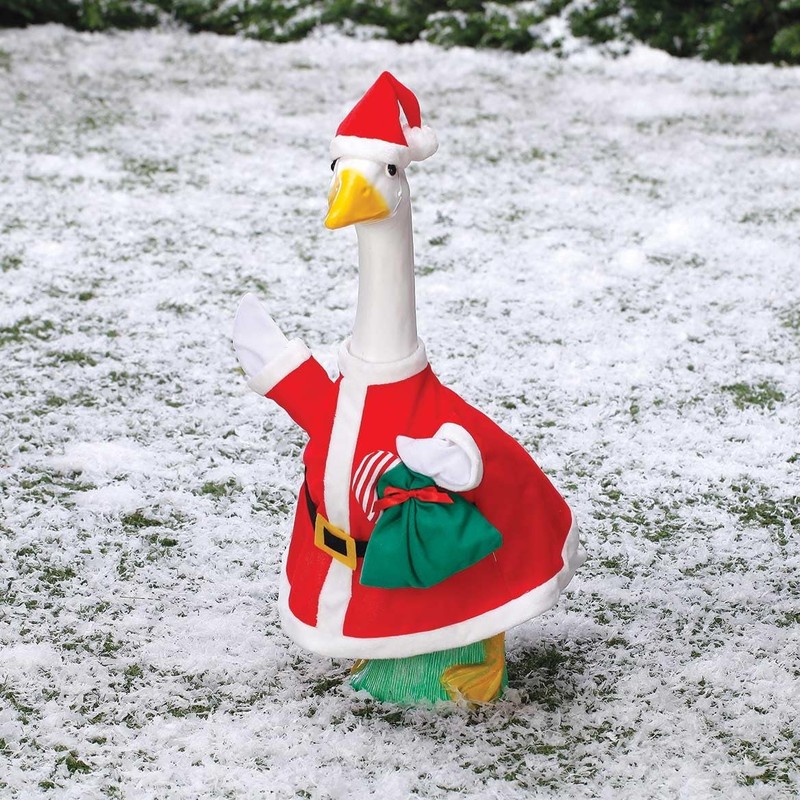 Fox Valley Traders Gaggleville Jolly Santa Goose Outfit, Chrisas Large, Red gallery