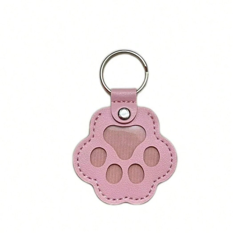 Pet Memorial Keychain Dog Paw Keyring Coller Pendant Pouch For Pet Fur Keepsake
