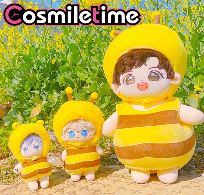 Hand-made Kpop For 10cm 20cm 40cm Cute Plush Doll Bee Yellow Clothes Dress Up