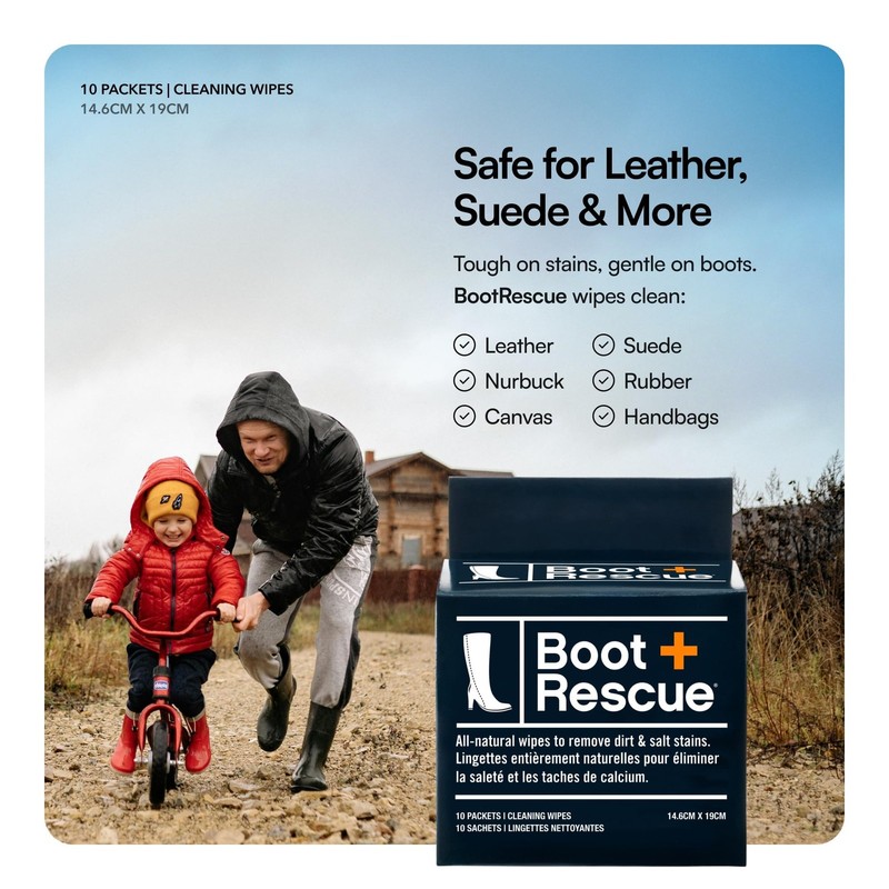 Boot Rescue Cleaning Wipes 15 Pack Leather Suede Dirt Salt Remover Re-sealable gallery