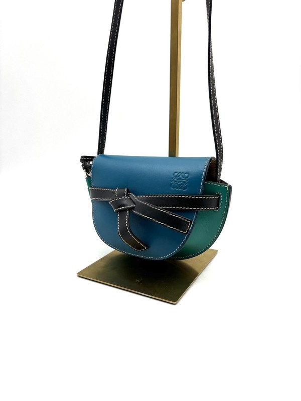 Loewe Pre-Owned Authentic Gate Saddle Bag Blue 13*8*11cm gallery