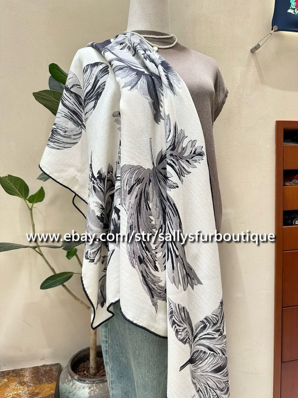 Sallys Cashmere & Silk Wrap Scarf Tulips Print 2 Face Triangle Shawl 190*90cm gallery