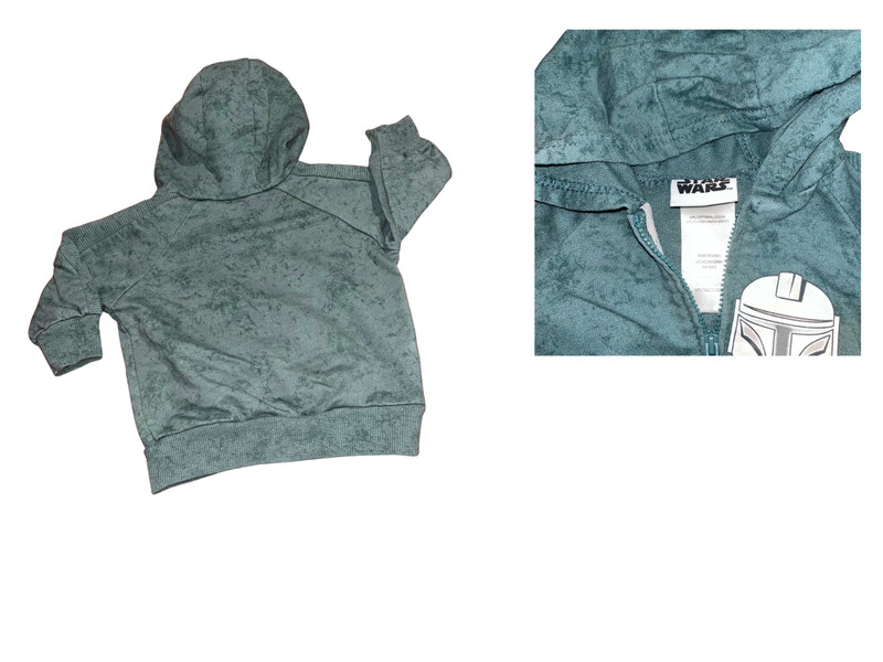 Cozy Baby Yoda Zip Up Hoodie - 3-6 Months - Dark Green gallery