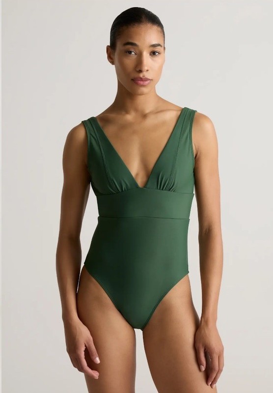 NWT Quince Italian Plunge One-Piece Swimsuit You Pick Size Color NWT and Liner gallery