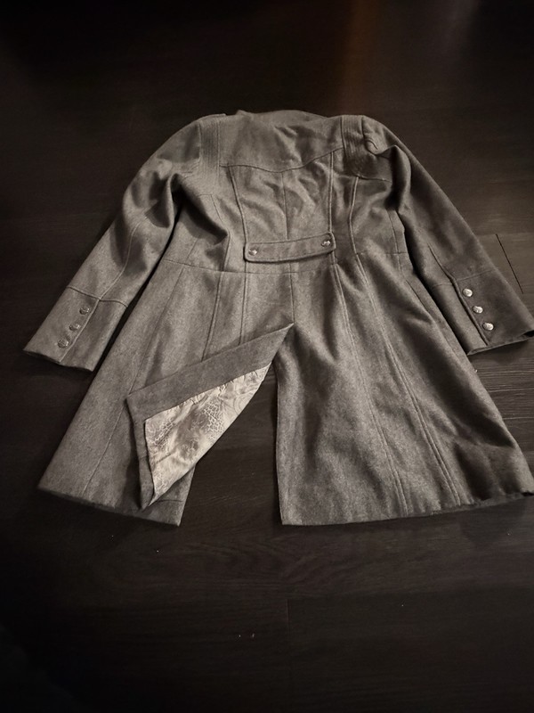 GUESS Asymmetrical Gray Wool-Blend Fit & Flare Coat Pristine Condition Size M gallery