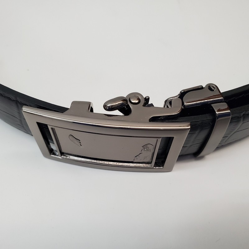 Republic of Korea Marine Corps Belt Faux Alligator Belt Black Genuine Leather gallery