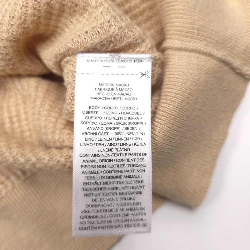 Polo Ralph Lauren Linen Sweater Polo Shirt Mens XL Beige Textured NWT gallery