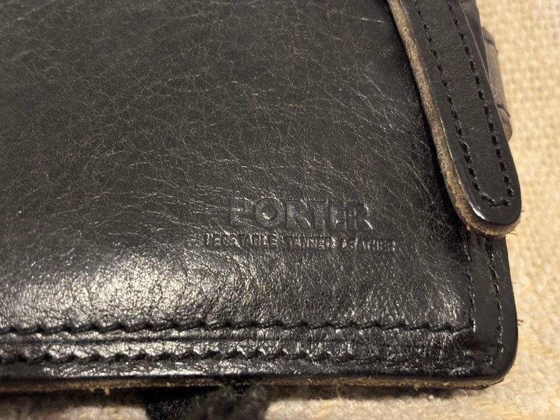 Porter Fold Wallet with Strap, Leather, 9.5x11cm, Used gallery